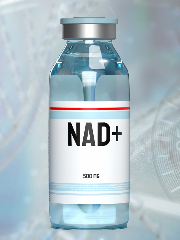 Bottle with NAD+ label